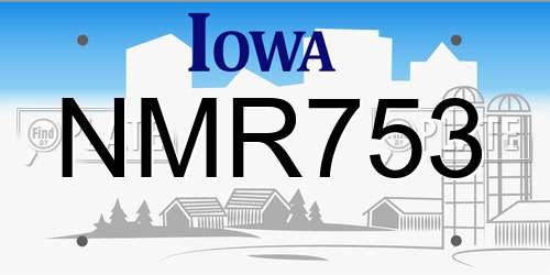 NMR753 Iowa License Plate