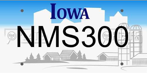 NMS300 Iowa License Plate