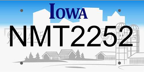 NMT2252 Iowa License Plate
