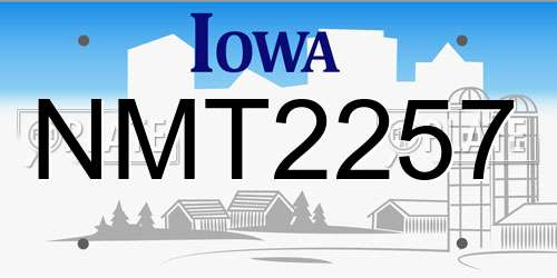 NMT2257 Iowa License Plate