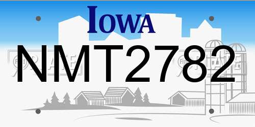 NMT2782 Iowa License Plate