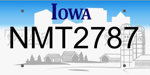 NMT2787 Iowa License Plate