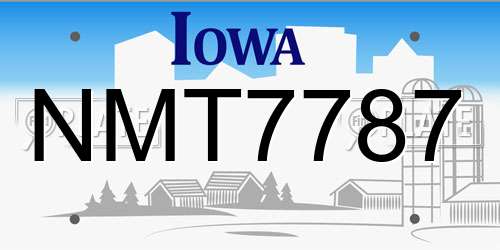 NMT7787 Iowa License Plate