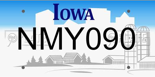 NMY090 Iowa License Plate