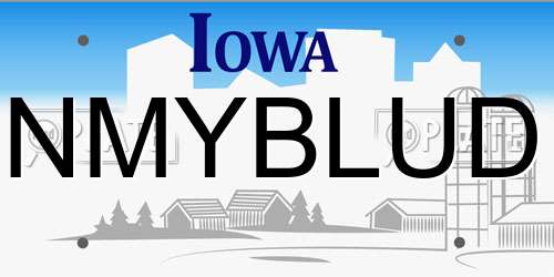NMYBLUD Iowa License Plate