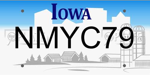 NMYC79 Iowa License Plate