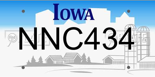 NNC434 Iowa License Plate