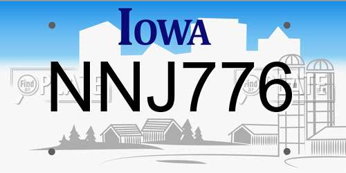 NNJ776 Iowa License Plate