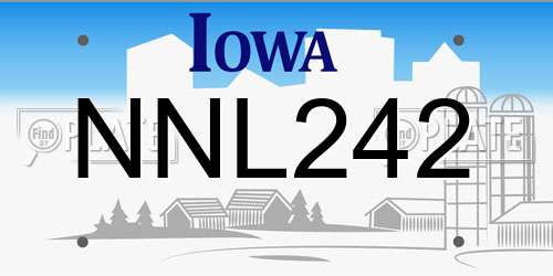 NNL242 Iowa License Plate