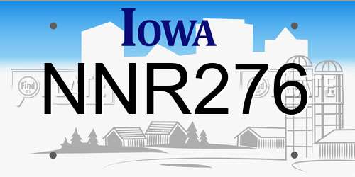 NNR276 Iowa License Plate