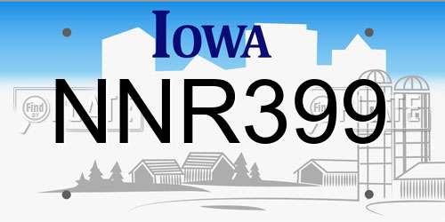 NNR399 Iowa License Plate