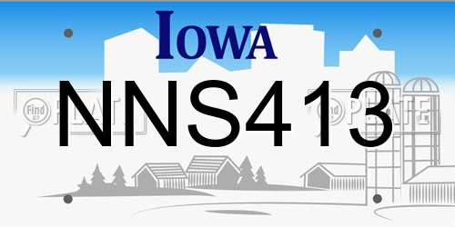 NNS413 Iowa License Plate