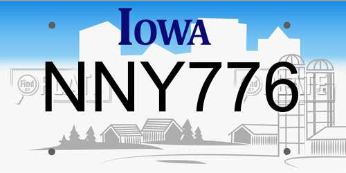 NNY776 Iowa License Plate