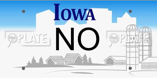 NO Iowa License Plate