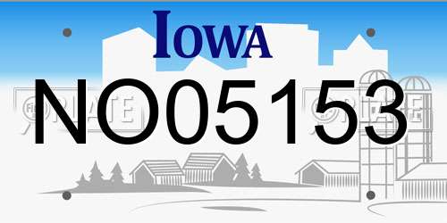 NO05153 Iowa License Plate