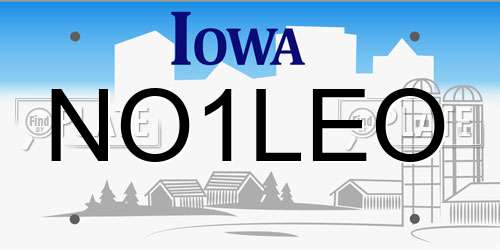 NO1LEO Iowa License Plate
