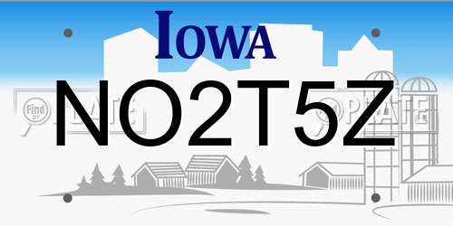 NO2T5Z Iowa License Plate