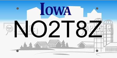 NO2T8Z Iowa License Plate