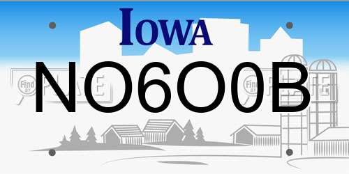NO6O0B Iowa License Plate