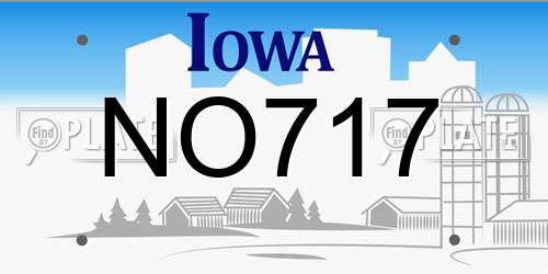 NO717 Iowa License Plate