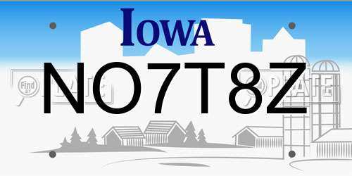 NO7T8Z Iowa License Plate