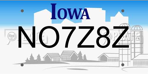 NO7Z8Z Iowa License Plate
