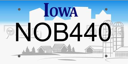 NOB440 Iowa License Plate
