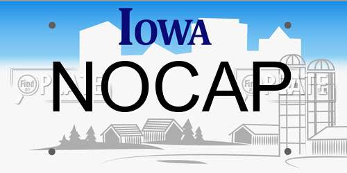 NOCAP Iowa License Plate