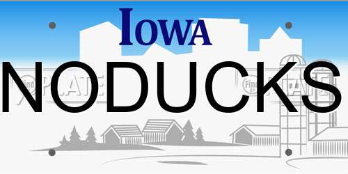 NODUCKS Iowa License Plate