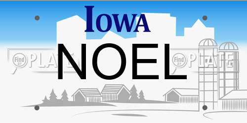 NOEL Iowa License Plate