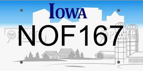 NOF167 Iowa License Plate