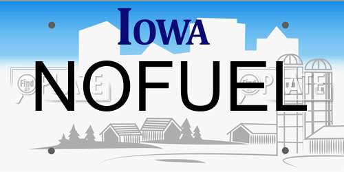 NOFUEL Iowa License Plate