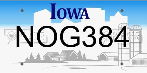 NOG384 Iowa License Plate