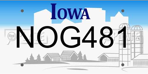 NOG481 Iowa License Plate