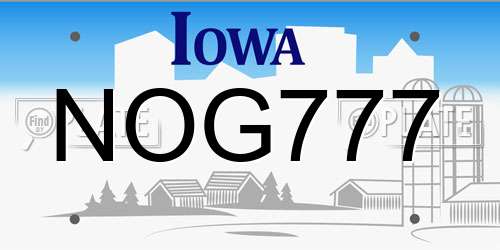 NOG777 Iowa License Plate