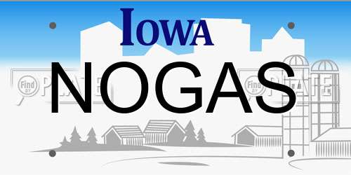 NOGAS Iowa License Plate