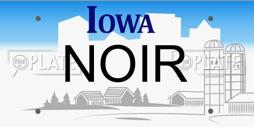 NOIR Iowa License Plate