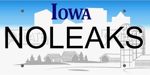 NOLEAKS Iowa License Plate