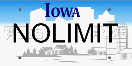 NOLIMIT Iowa License Plate