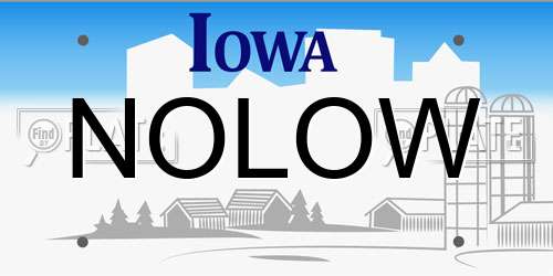 NOLOW Iowa License Plate