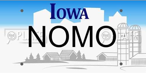 NOMO Iowa License Plate