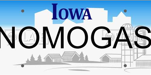 NOMOGAS Iowa License Plate