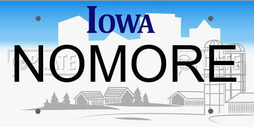 NOMORE Iowa License Plate