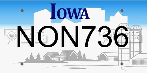 NON736 Iowa License Plate