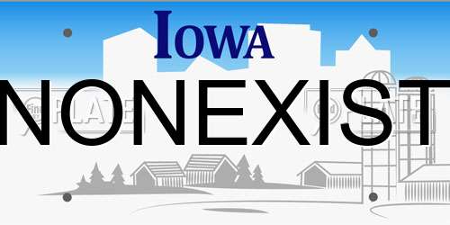 NONEXIST Iowa License Plate