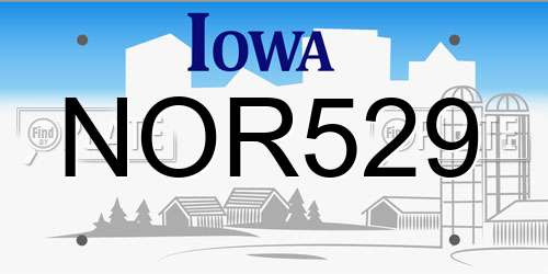 NOR529 Iowa License Plate