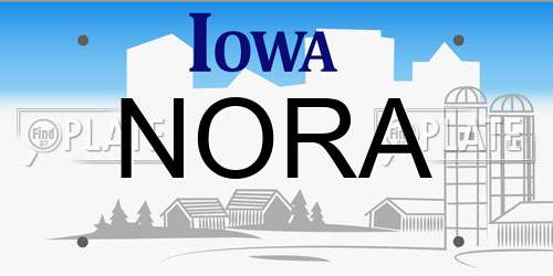 NORA Iowa License Plate
