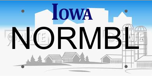 NORMBL Iowa License Plate
