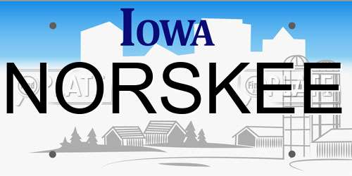 NORSKEE Iowa License Plate