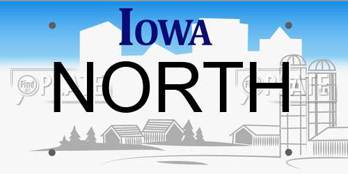 NORTH Iowa License Plate